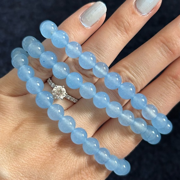 Aquamarine crystal bracelet 8mm - Picture 4 of 4
